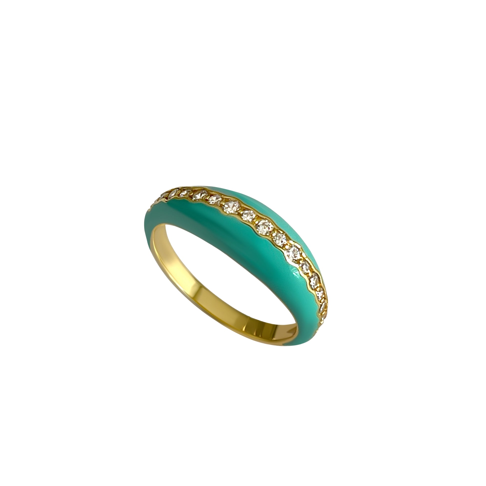 925 Ring Slim in Grün 
