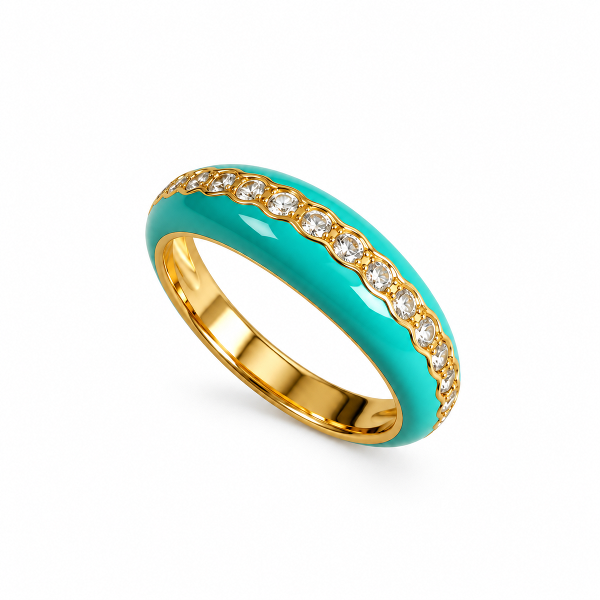 925 Silber Ring Bold grün – Produktansicht