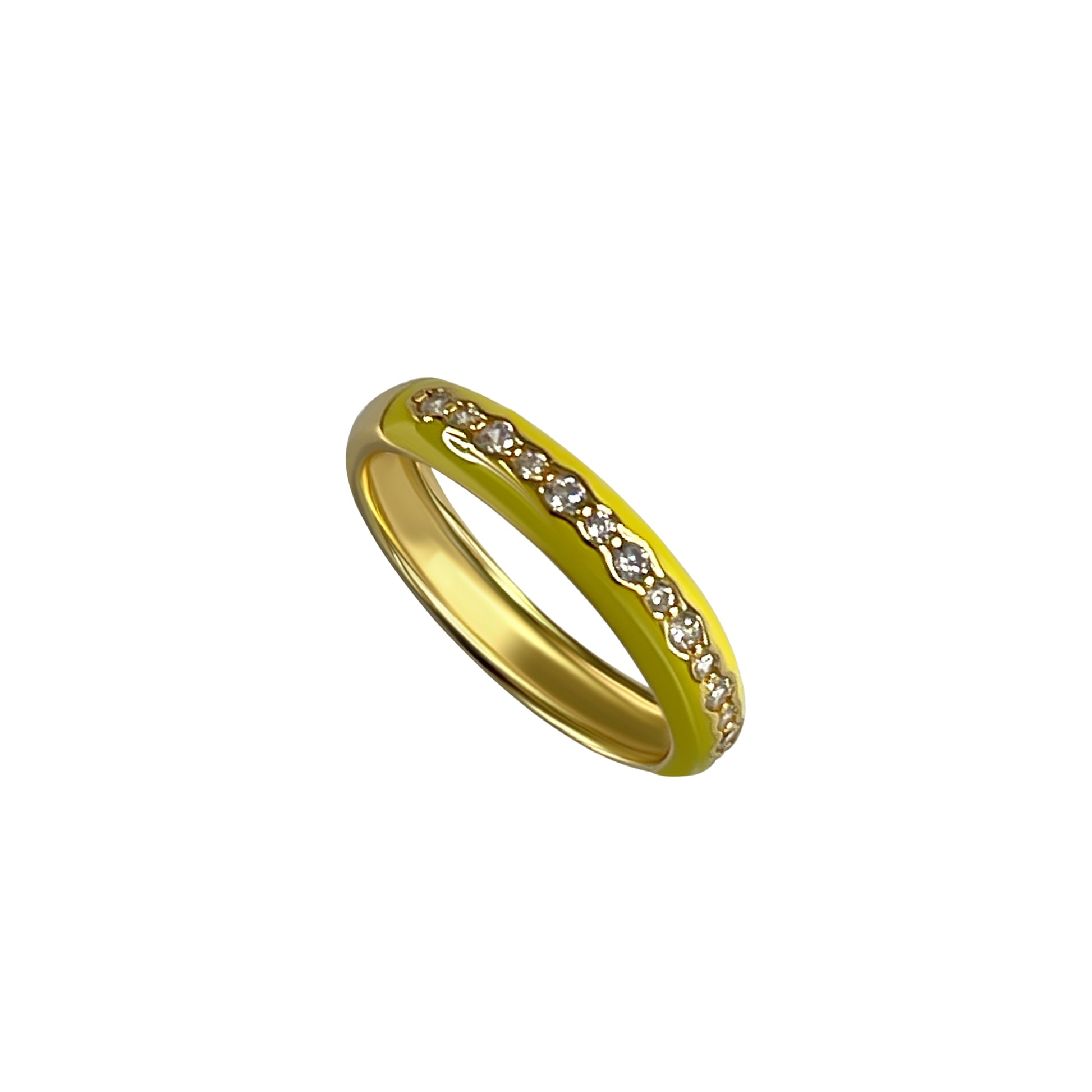     925 Ring Slim in Gelb