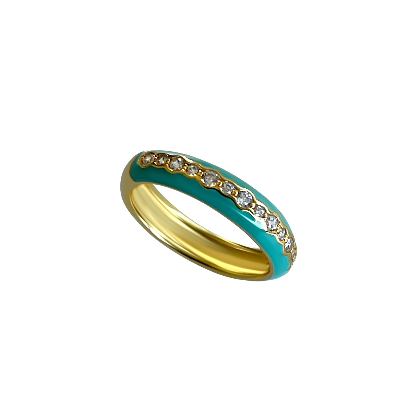     925 Ring Slim in Grün