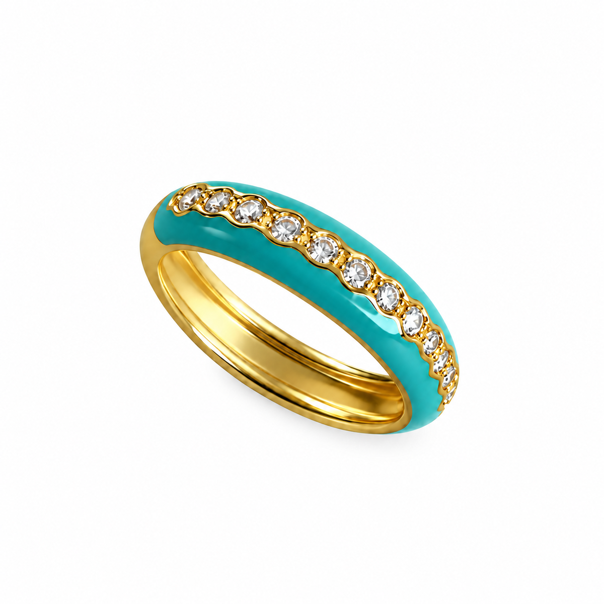 925 Silber Ring Slim grün – Produktansicht