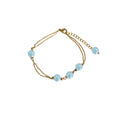 Edelstahl Armband 18K vergoldet Aquamarin