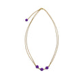Edelstahl Halskette 18K vergoldet mit natürlichen Amethystperlen