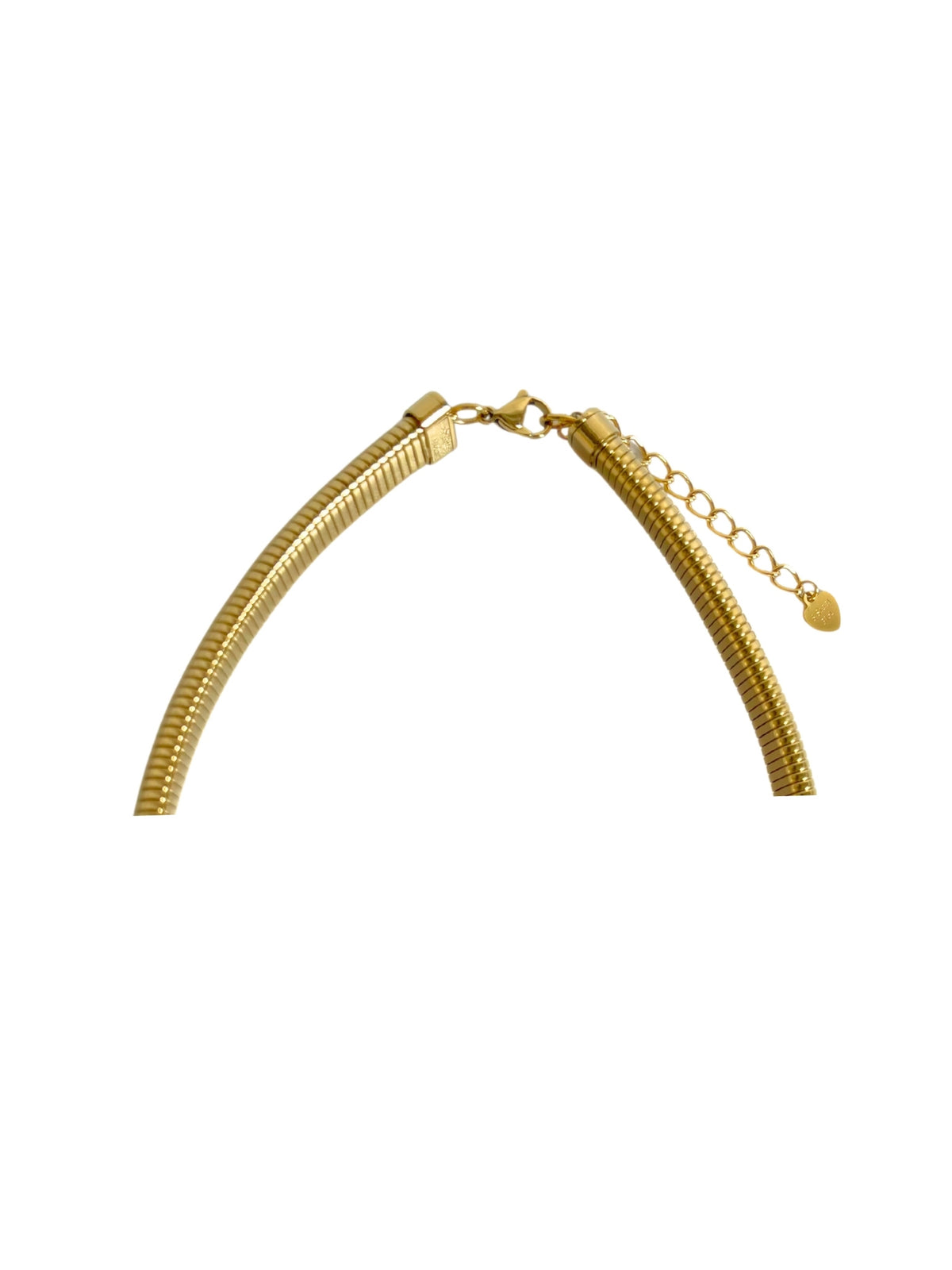 Karabinerverschluss und Verlängerung des goldfarbenen Chokers Linea